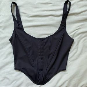 Black asymmetrical corset top